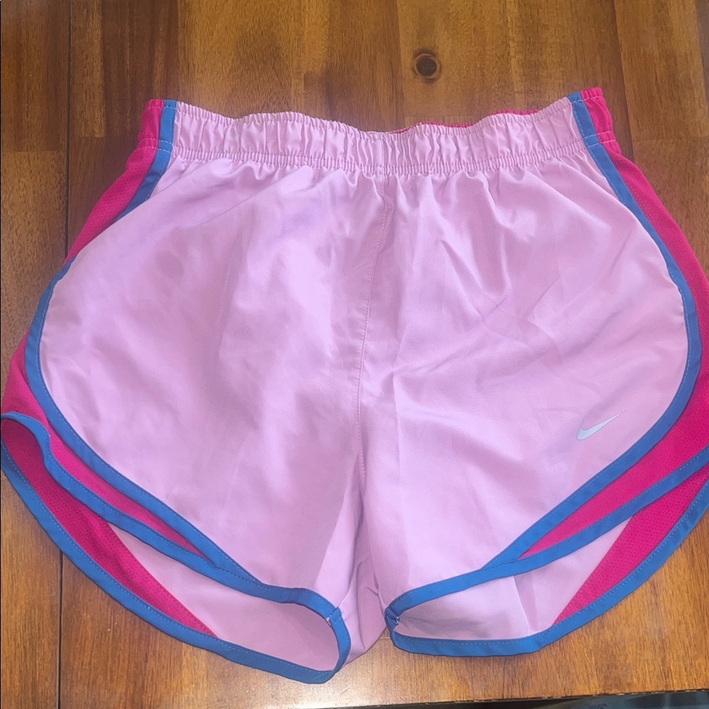 Nike Women's Athletic Shorts in Pink with Blue Accents